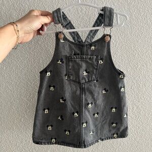 Zara Mickey Mouse denim overall dress